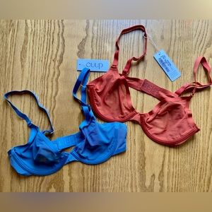 CUUP The Plunge Sheer Mesh Bra 34B NWT